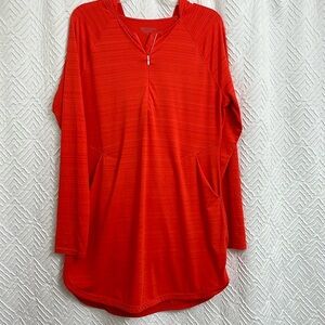 Athleta Red Hooded Sweatshirt
